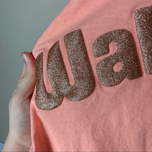 Disney parks spirit jersey coral pink gold glitter puff paint size L - Picture 9 of 11